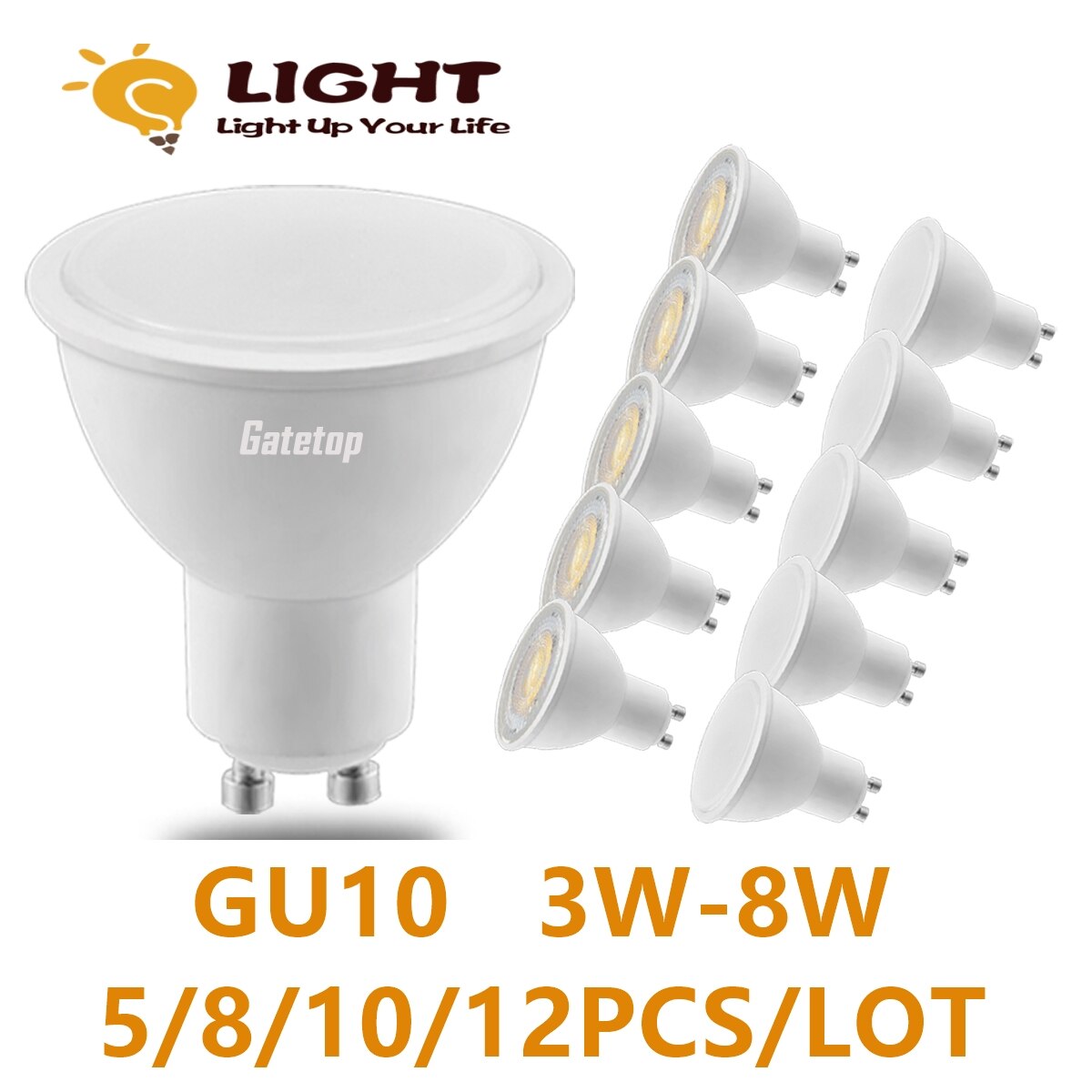5-12PCS LED   Ʈ Ʈ GU10 3W-8W AC100-240V AC220V   ȿ ü 20W-50W ҷΰ 